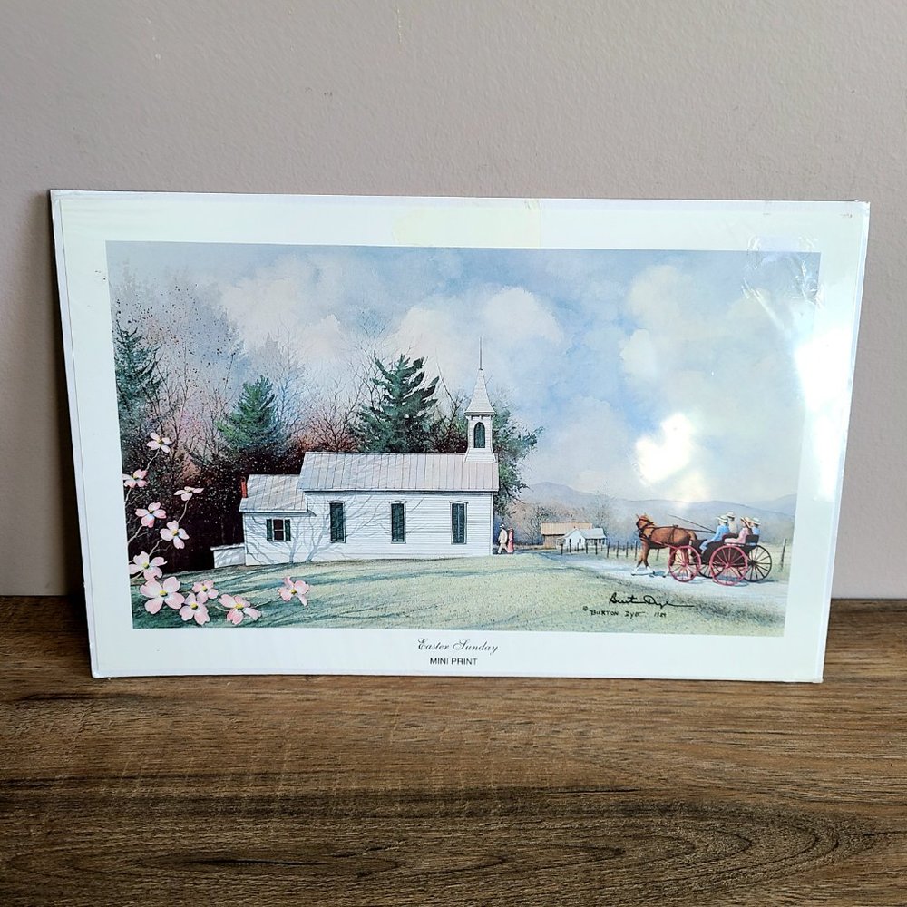 Vintage 1984 print Easter Sunday signed by artist.
